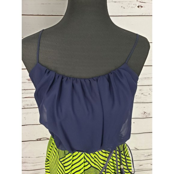 City Triangles Women's Lime Green Blue Sleeveless Size Medium Jrs Maxi Dress‎ - Picture 9 of 9
